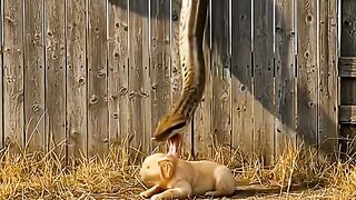 Anaconda vs Dog Baby Save The German Shepherd