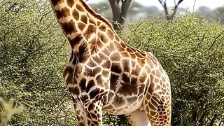 Leopard Saves Newborn Giraffe from Hyena Attack