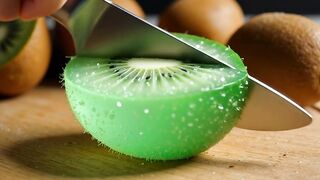Satisfying ASMR  Crystal Glass Fruits Sliced in Cinematic Slow Motion