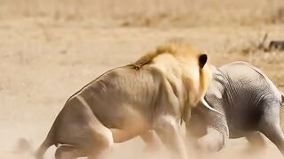 The Lions Biggest Mistake Attacks Baby Elephant and Gets Crushed