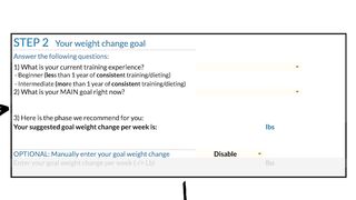 Step 2 Determining Your Weekly Weight Change Goal