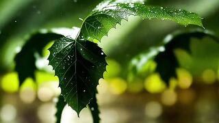 Modern Dance of Fallen Leaves in Summer Rain