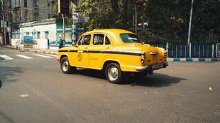 Iconic Yellow Taxi in Kolkata