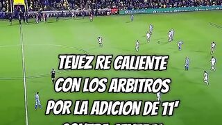 Tevez muy enojado con los árbitros contra Rosario Central