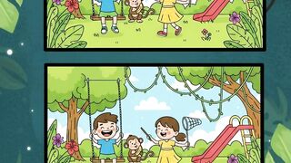 Kids Playing in Park   Spot the Difference Challenge
