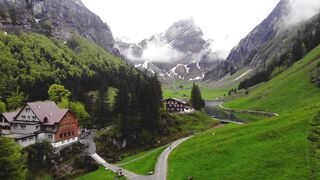 Swiss Alpine Village in Spring