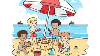 Boys on Beach   Spot the Difference Puzzle