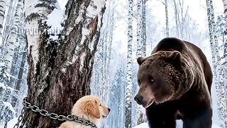 Grizzly Bear Saves Puppy From Being Trapped! animals rescue