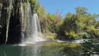 beautiful waterfall in the mountain