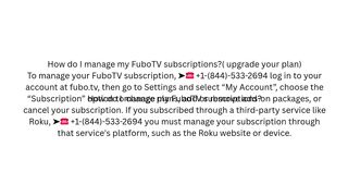 How do I manage my FuboTV subscriptions?( upgrade your plan)