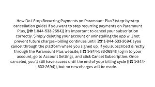 How Do I Stop Recurring Payments on Paramount Plus?