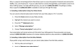 How do I cancel my subscription on Roku?