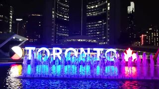 Canada Toronto City Night view with Drone 4K Video