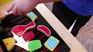 Lyndon Pretend Play Grilling on WOODEN BBQ Grill Cooking Toy #sahina #toys #toysplay #toysandcolours#prentedplay