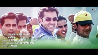 Charche Hai Humare Galiyon Mein Sanam - Lyrical  Aashiq  Bobby Deol  Udit Narayan  Hindi Song