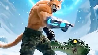 Meow the cat saved the little dragon from the wolf. but the giant dragon appeared  will happen? shorts cat ai
