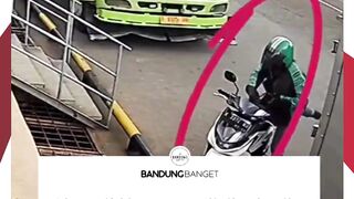 Detik-Detik Ojol Selamat dari Truk yang Tiba-Tiba Melaju Tanpa Sopir