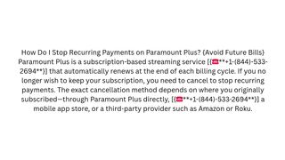 How Do I Stop Recurring Payments on Paramount Plus?