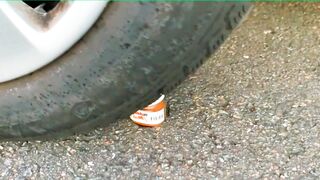 Experimentos Esmagadores! Carro vs Coisas Crocantes e Macias! Coca-Cola, Fanta, Mirinda, Mnt Dew