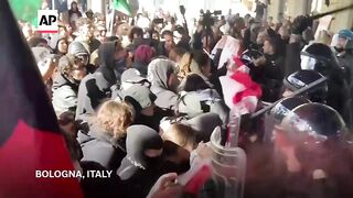 ПРОПАЛЕСТИНСКИ  ДЕМОНСТРАЦИИ В БОЛОНЯ ИТАЛИЯ