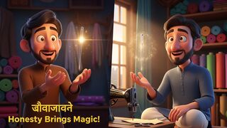 The Honest Tailor and the Magical Needle  Moral Story in Urdu  English  Pixar Style Animation