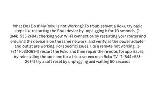What Do I Do If My Roku Is Not Working?Fix troubleshoot error