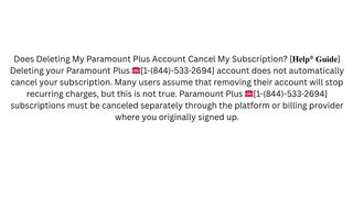 Does Deleting My Paramount Plus Account Cancel My Subscription?
