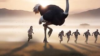 A thrilling and realistic jungle video showing a massive creature chasing