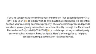 How do I stop recurring payments on Paramount Plus? Stop Paramount Subscriptions