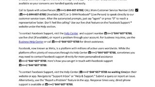 Facebook Support