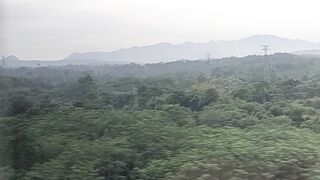 View mountain in the train