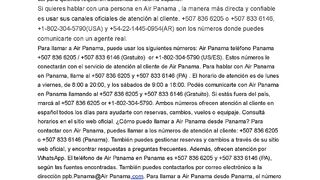 Air Panama teléfono Panama ! Cómo llamar a Air Panamá desde Panamá?