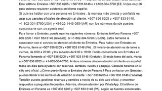 Emirates telefono Panama ! Cómo llamar a Emirates Airlines desde Panamá?