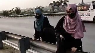 When we, friends, cross the road