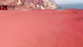 An amazing beautiful red beach in Iran