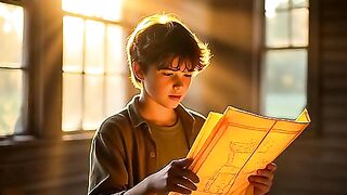 A boy Finding a map