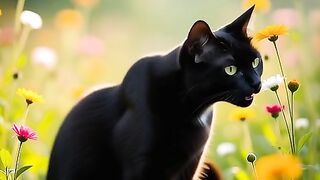 Natures Canvas Captivating Tortoiseshell Cat Exploring the Autumn Wilds (Vibrant Colors)