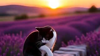 Calico Sunset in the Lavender