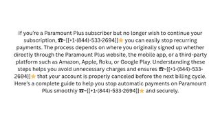 How Do I Stop Recurring Payments on Paramount Plus? ((Easy Support! ))