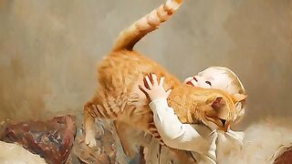 Leap of Fun Playtime with an Orange Tabby