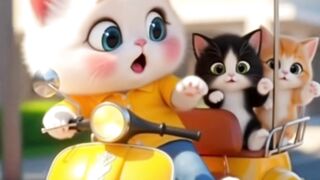 Little cat doing fun