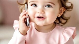 Cute baby cal to father