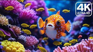BLOOMING CORAL REEFS UNDER THE SEA FISHES OCEAN RELAXING MUSIC NATURE IN 4k