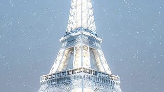Eiffel Tower on Ice! Magical Winter Night in Paris (Short)