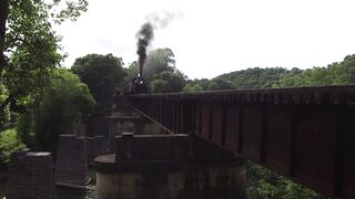 Steam Train Passing Through a Green Paradise