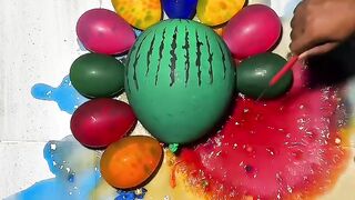 Beautiful Water Colorful Watermelon Popping Reverse ASMR Relaxing Sounds poppballons relaxing