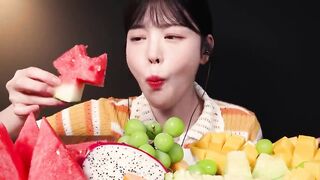 Fruit Feast! Watermelon, Mango, Peach, Shine Muscat  Melon Dessert ASMR