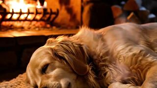 Peaceful Dog ASMR  Warm Fire Sounds for Sleep  Relaxation