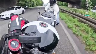 Chain-reaction motorcycle crash in Germany