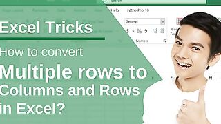 How to convert multiple rows to columns and rows in Excel(240P)